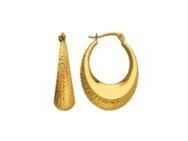 Créoles Ovales Or Jaune 375 Effet Diamanté - B59623 - Réf. B59623