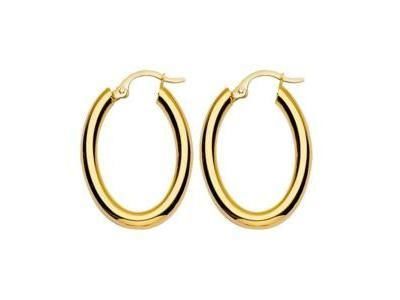 Créoles Ovales Or Jaune 750 Fil Rond 3 mm - 5518.3 - Réf. 5518.3