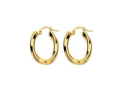 Créoles Ovales Torsadée Or Jaune 750 Fil Rond 3 mm - 5511.2 - Réf. 5511.2