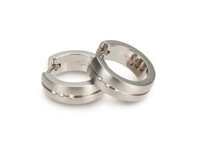 Créoles Titane Diamant Boccia Anti Allergie 0539-09 - Réf. 0539 09