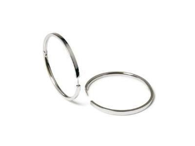 Créoles Titane Poli 40 mm Fil Rectangle Boccia 0508-03 - Réf. 0508 03