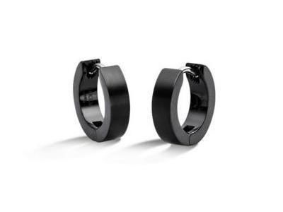 Créoles Titane PVD Noir Mat Boccia - 0510-16 - Réf. 0510 16