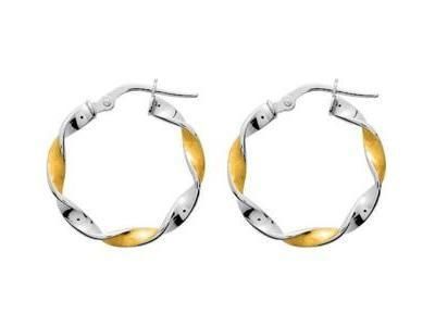 Créoles Torsadées Or Bicolore 750 - 3558.1G - Réf. 3558.1G