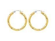 Créoles Torsadées Or Jaune 750, Fil 3 mm, Diamètre 20mm - 2519 - Réf. 2519
