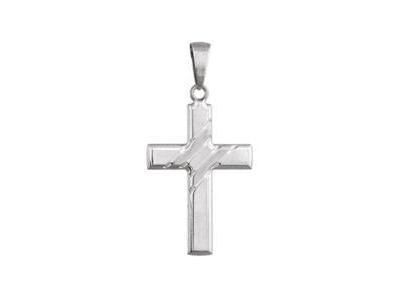 Croix Argent Rhodié Homme Mat/Poli 05961 - Réf. 05961