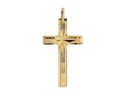 Croix or jaune 750/1000 facettée Lucas Lucor K1233 - Réf. K1233