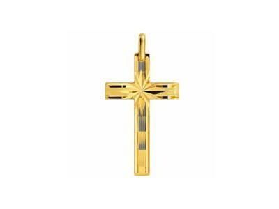 Croix or jaune 750/1000 facettée Lucas Lucor K1233 - Réf. K1233