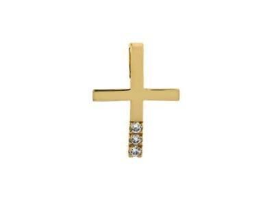 Croix Or Jaune 750 Diamant Naturel A27620 - Réf. A27620