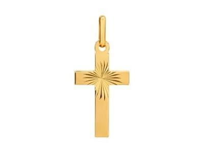 Croix Or Jaune 750 Facettée Lucas Lucor K1212 - Réf. K1212