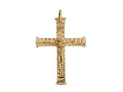 Croix Or Jaune 750 Facettée Massive K1346 - Réf. K1346