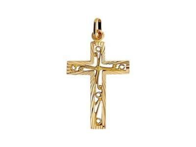 Croix Or Jaune 750 Filigrane Lucas Lucor - K757  - Réf. K757