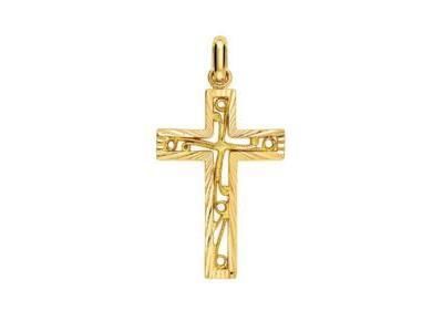Croix Or Jaune 750 Filigrane Lucas Lucor - K757  - Réf. K757