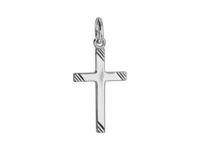 Croix Polie Facettée Argent 925 Rhodié 079371 - Réf. 079371