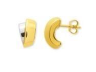 Demi Créoles Bicolores Or Jaune 750 Et rhodiage - 9536JG - Réf. 9536JG