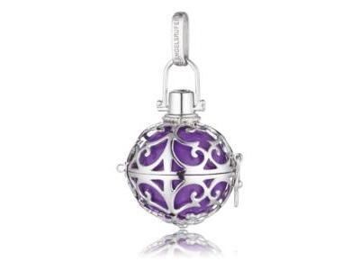 Engelsrufer, Pendentif Bola violette 24 mm argent rhodié 925/1000 - Réf. ER-08-L