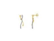 Entrelia - Boucles d'Oreilles Pendantes Croisées Argent Doré Perle Blanche - AJF170300E - Réf. AJF170300E