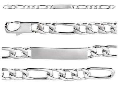 Gourmette Adolescent Argent Rhodié Poli Maille Figaro 1/3 6 mm - 304033.00 - Réf. 304033.00