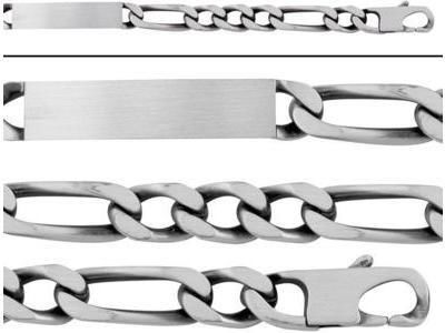 Gourmette Argent Homme Mat Vieilli Maille Figaro 1/3 8 mm - 204035.10 - Réf. 204035.10