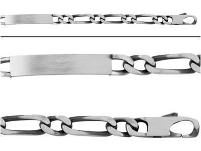 Gourmette Argent Mat Vieilli Maille Alternée 1/1 6 mm - 204017.10 - Réf. 204017.10