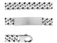 Gourmette Argent Mat Vieilli Maille Gourmette 9 mm - 204007.10 - Réf. 204007.10