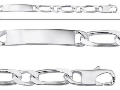 Gourmette Argent Poli Maille Figaro Alternée 1/1 9 mm - 204020.00 - Réf. 204020.00