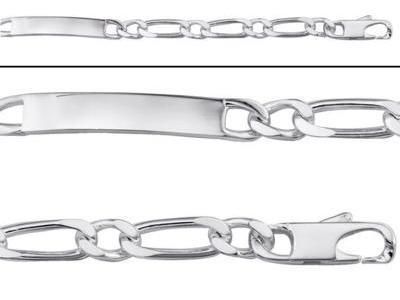 Gourmette Argent Rhodié Poli Maille Alternée 1/1 - 304017.00 - Réf. 304017.00