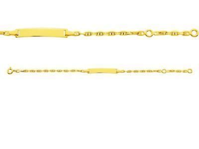 Gourmette Bébé Forçat Marine Or jaune 375 - 630009.2 - Réf. 630009.2