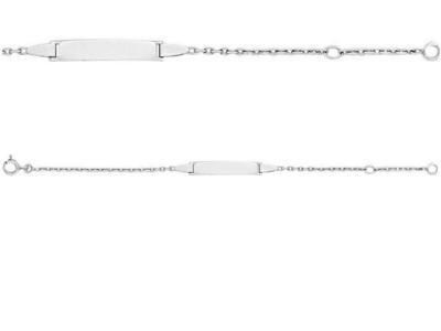 Gourmette Bébé Or Gris 375 Maille Forçat - 631028.2 - Réf. 631028.2