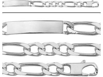 Gourmette Homme Argent 925 Rhodié Alternée Figaro 1/3 8 mm - 304035.00 - Réf. 304035.00