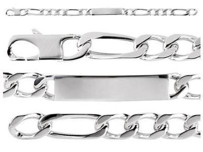 Gourmette Homme Argent 925 Rhodié Alternée Figaro 1/3 8 mm - 304035.00 - Réf. 304035.00