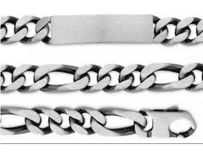 Gourmette Homme Argent Mat Vieilli Maille Alternée 1/3 9 mm - 204036.10 - Réf. 204036.10