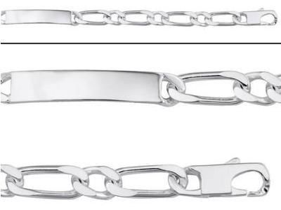 Gourmette Homme Argent Rhodié Maille Figaro 1/1 8 mm - 304019.00 - Réf. 304019.00