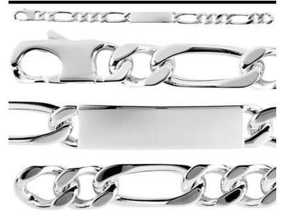 Gourmette Homme Argent Rhodié Maille figaro 1/3 10 mm - 304036.00 - Réf. 304036.00