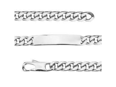 Gourmette Homme Argent Rhodié Maille Gourmette 8 mm - 304005.00 - Réf. 304005.00