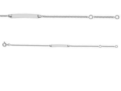 Identité Bébé Or Gris 750 Maille Gourmette - 022089 - Réf. 022089