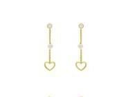 Idylle - Boucles d'Oreilles Jourdan Pendantes Cœur Argent Doré - AJF210167E - Réf. AJF210167E