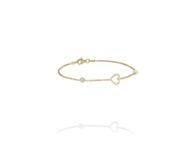 Idylle - Bracelet Jourdan Cœur Argent Doré Perle Synthétique et Zirconium - AJF210166B - Réf. AJF210166B