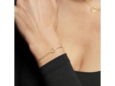 Idylle - Bracelet Jourdan Cœur Argent Doré Perle Synthétique et Zirconium - AJF210166B - Réf. AJF210166B