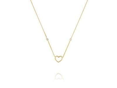 Idylle - Collier Jourdan Cœur Argent Doré Perle Synthétique Zirconium - AJF210165N - Réf. AJF210165N