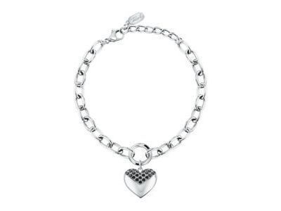 Karl Lagerfeld Bracelet Coeur Pavé Amour Acier Cristaux Noirs - KLBJW06 - Réf. KLBJW06