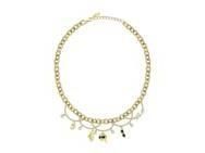 Karl Lagerfeld Collier Head Charms Acier Doré Et Cristaux - KLAYD01 - Réf. KLAYD01