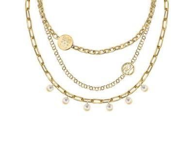 Karl Lagerfeld Collier Maison De Karl Doré Multichaînes Et Zircons - KLBJX01 - Réf. KLBJX01