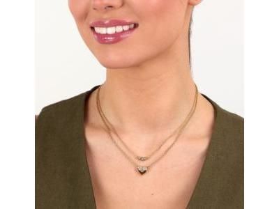 Karl Lagerfeld Collier Pavé Amour Acier Doré Cristaux - KLBJW02 - Réf. KLBJW02