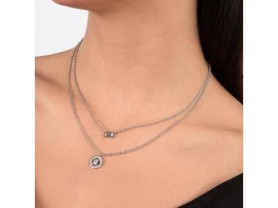 Karl Lagerfeld Illume Collier Argenté Multichaînes à Cristaux - KLBJX03 - Réf. KLBJX03