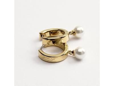 Karl Lagerfeld Pearls Boucles d'Oreilles Dorées Perles Synthétiques - KLAYR15 - Réf. KLAYR15