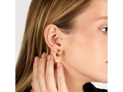 Karl Lagerfeld Pearls Boucles d'Oreilles Dorées Perles Synthétiques - KLAYR15 - Réf. KLAYR15