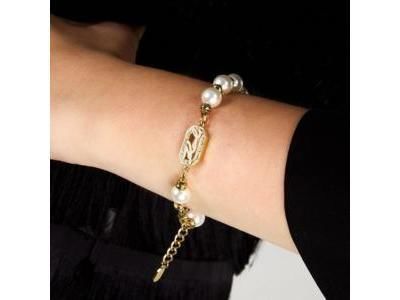Karl Lagerfeld Pearls Bracelet Doré Cristaux et Perles Synthétiques - KLAYR09 - Réf. KLAYR09