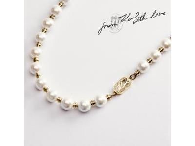 Karl Lagerfeld Pearls Collier Doré Cristal Perles Synthétiques - KLAYR01 - Réf. KLAYR01