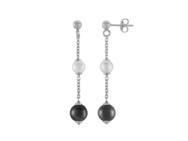 LIORA - BOucles d'Oreilles Argent Perles Blanches Et Grises - AJF210136E - Réf. AJF210136E