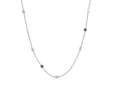 LIORA - Collier Jourdan Argent Perles Blanches Et Grises - AJF210138N - Réf. AJF210138N